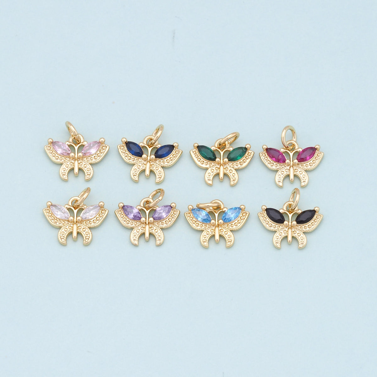 Gold Butterfly Charms,18K Gold Filled Butterfly Pendant,Butterfly Charm Bracelet Necklace for DIY Jewelry Making Supply