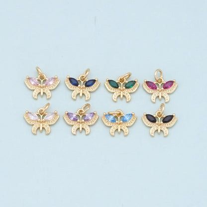 Gold Butterfly Charms,18K Gold Filled Butterfly Pendant,Butterfly Charm Bracelet Necklace for DIY Jewelry Making Supply