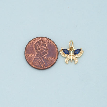 Gold Butterfly Charms,18K Gold Filled Butterfly Pendant,Butterfly Charm Bracelet Necklace for DIY Jewelry Making Supply