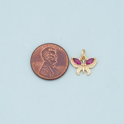 Gold Butterfly Charms,18K Gold Filled Butterfly Pendant,Butterfly Charm Bracelet Necklace for DIY Jewelry Making Supply