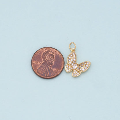 Gold Butterfly Charms,18K Gold Filled Butterfly Pendant,Butterfly Charm Bracelet Necklace for DIY Jewelry Making Supply