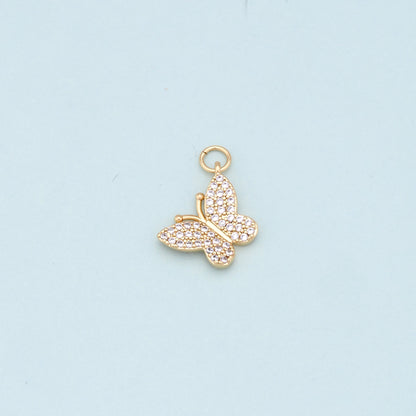 Gold Butterfly Charms,18K Gold Filled Butterfly Pendant,Butterfly Charm Bracelet Necklace for DIY Jewelry Making Supply
