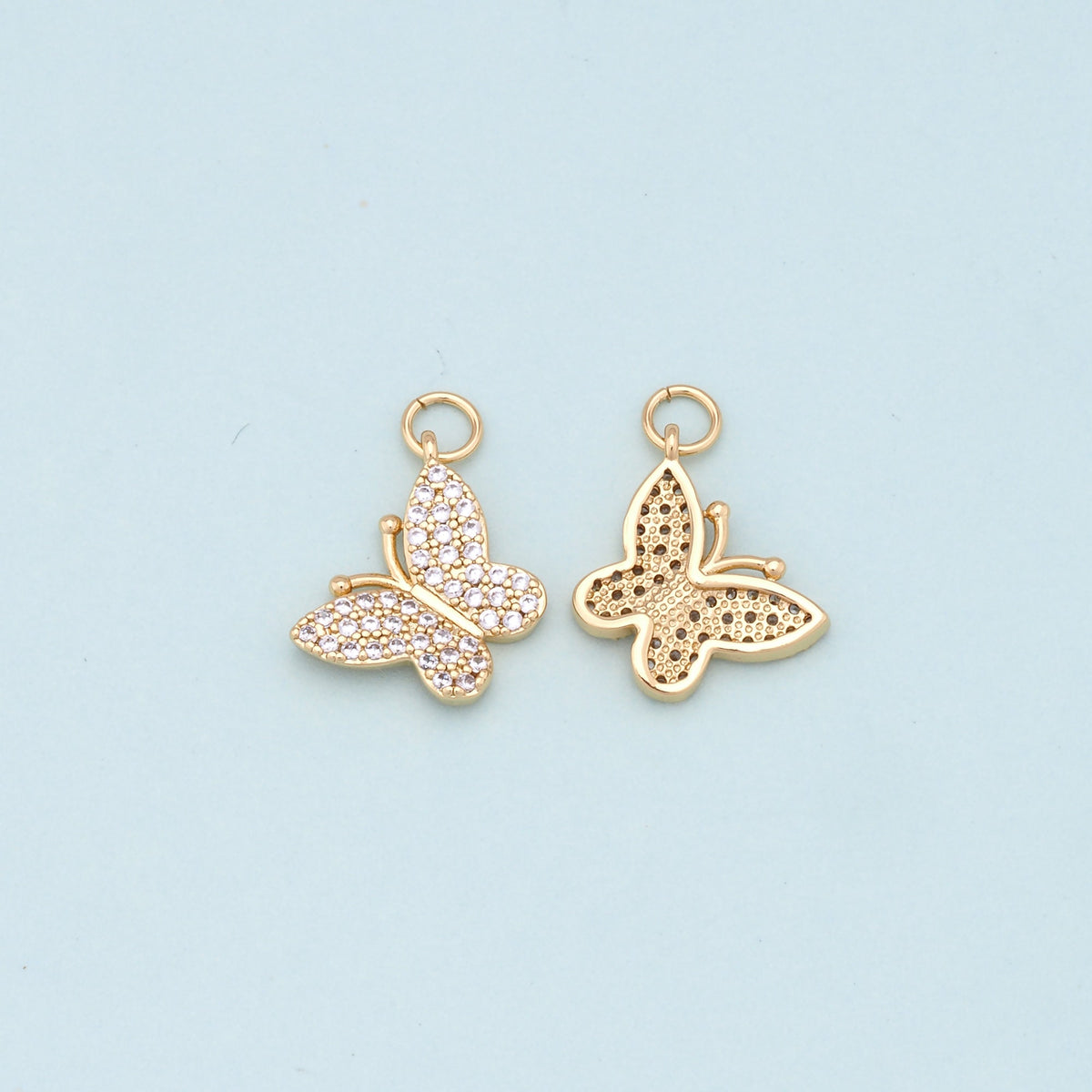 Gold Butterfly Charms,18K Gold Filled Butterfly Pendant,Butterfly Charm Bracelet Necklace for DIY Jewelry Making Supply