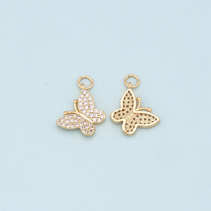 Gold Butterfly Charms,18K Gold Filled Butterfly Pendant,Butterfly Charm Bracelet Necklace for DIY Jewelry Making Supply