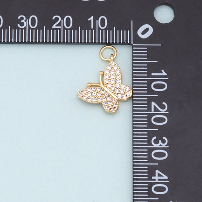 Gold Butterfly Charms,18K Gold Filled Butterfly Pendant,Butterfly Charm Bracelet Necklace for DIY Jewelry Making Supply