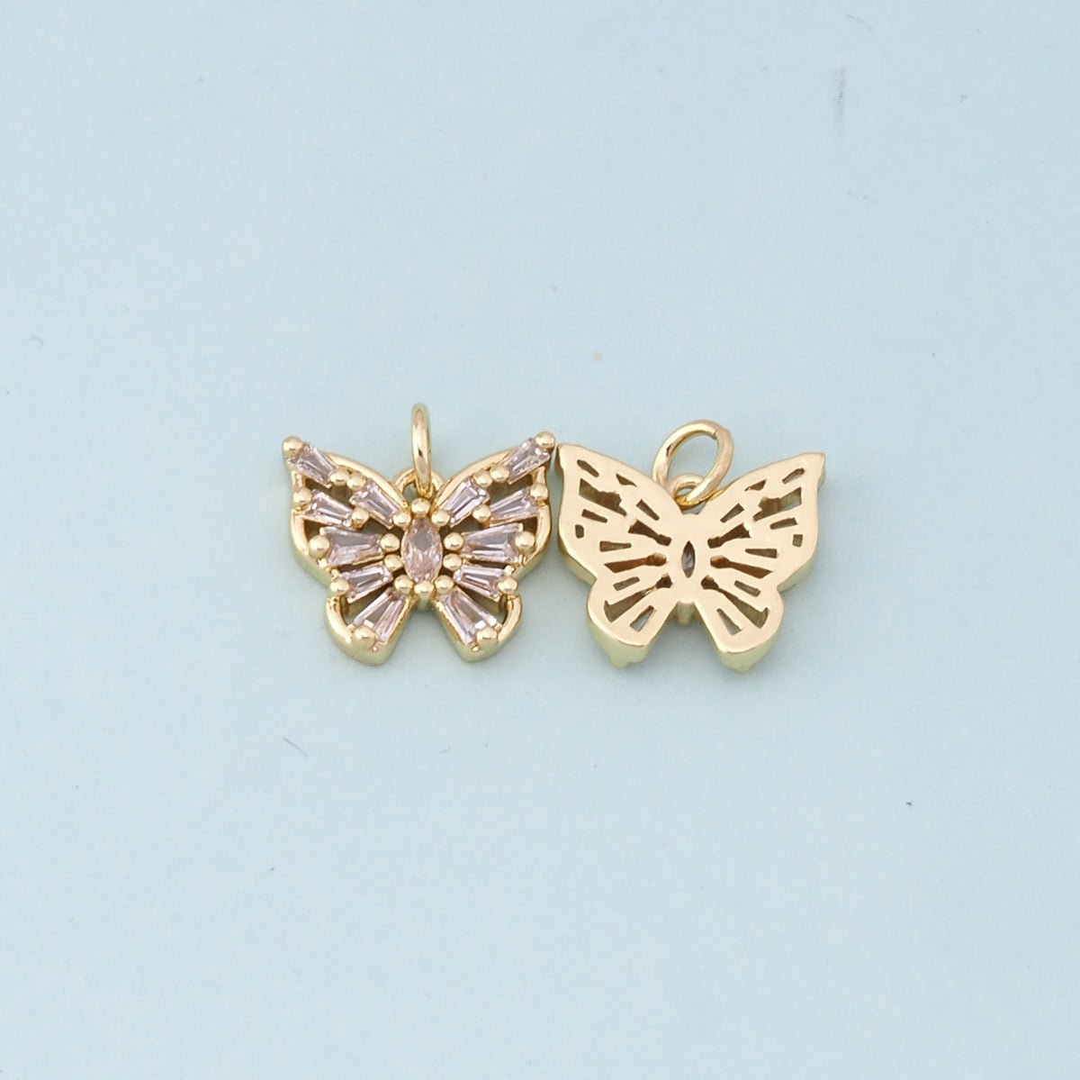 18K Gold Filled Butterfly Enamel Charm Pendant for Jewelry Making