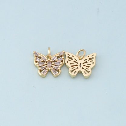 18K Gold Filled Butterfly Enamel Charm Pendant for Jewelry Making