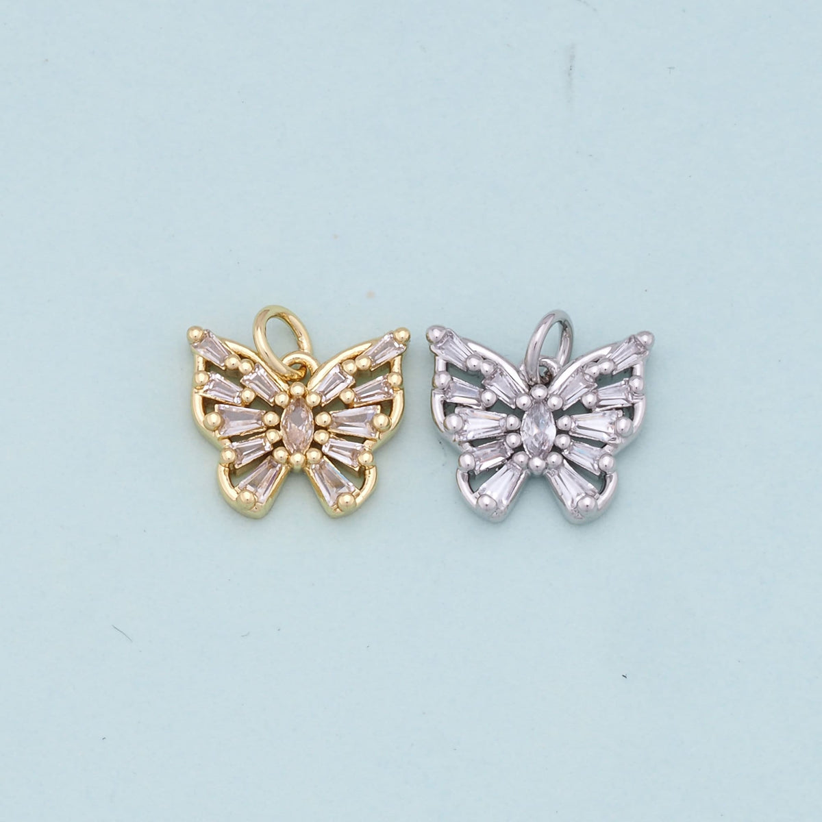 18K Gold Filled Butterfly Enamel Charm Pendant for Jewelry Making