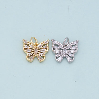 18K Gold Filled Butterfly Enamel Charm Pendant for Jewelry Making