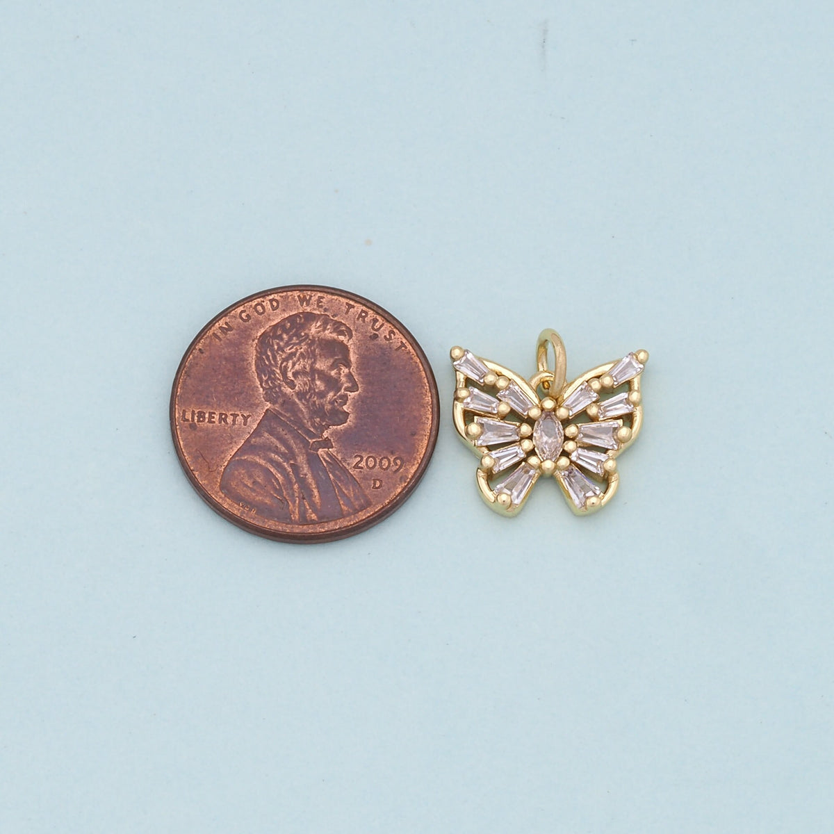 18K Gold Filled Butterfly Enamel Charm Pendant for Jewelry Making
