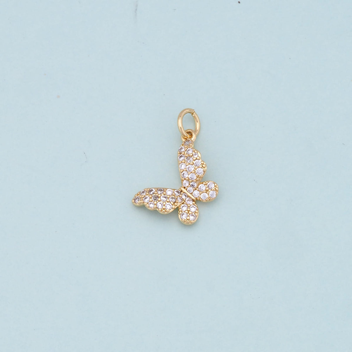 18K Gold Filled Butterfly Enamel Charm Pendant for Jewelry Making