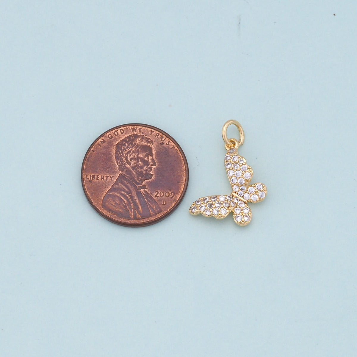18K Gold Filled Butterfly Enamel Charm Pendant for Jewelry Making
