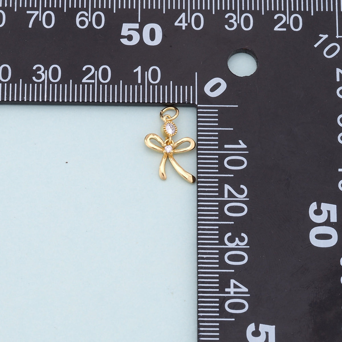 18K Gold Filled Bow Charm Pendant for Jewelry Making