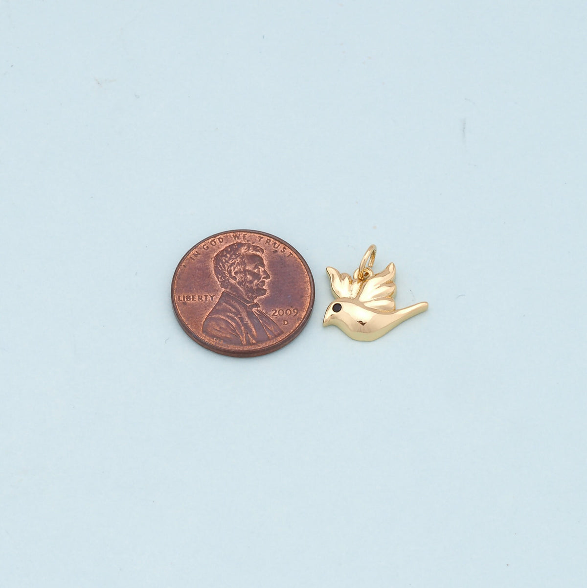 Gold Bird Charms,18K Gold Filled Bird Pendant,Bird Charm Bracelet Necklace for DIY Jewelry Making Supply