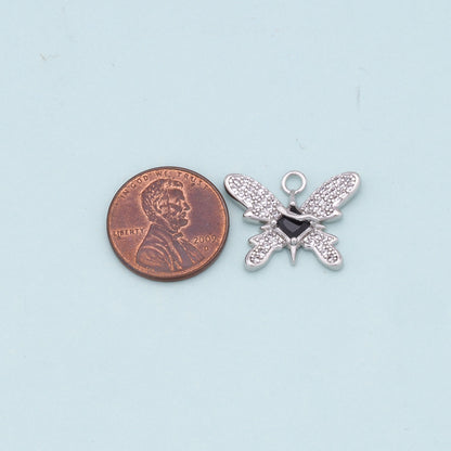 18K Gold Filled Butterfly Enamel Charm Pendant for Jewelry Making