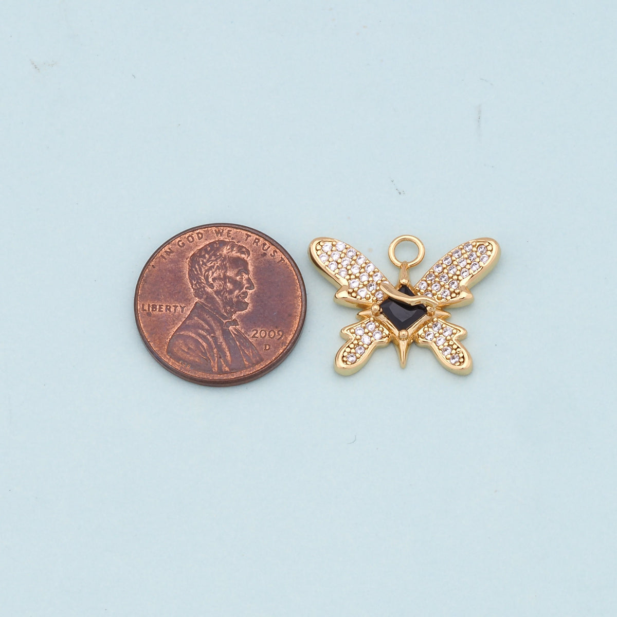 18K Gold Filled Butterfly Enamel Charm Pendant for Jewelry Making