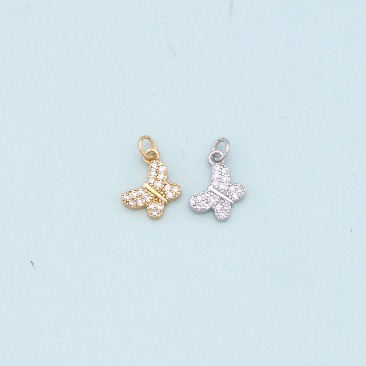 Gold Butterfly Charms,18K Gold Filled Butterfly Pendant,Butterfly Charm Bracelet Necklace for DIY Jewelry Making Supply