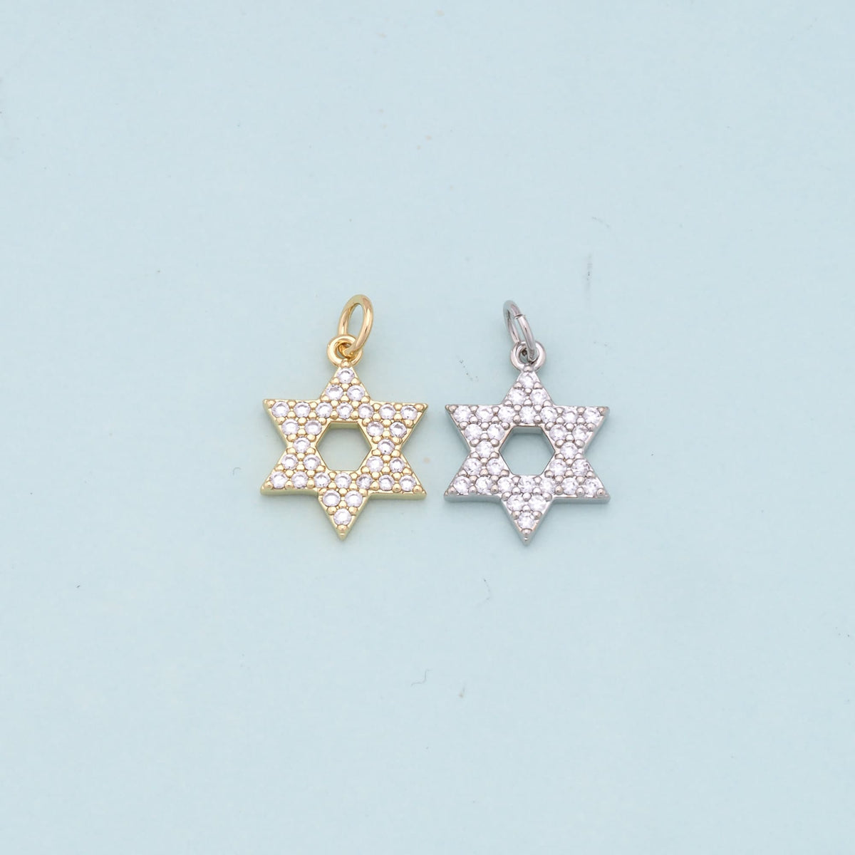 18K Gold Filled Star CZ Charm Pendant for Jewelry Making