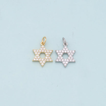 18K Gold Filled Star CZ Charm Pendant for Jewelry Making