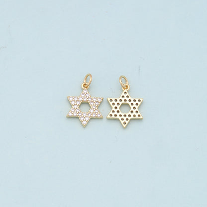 18K Gold Filled Star CZ Charm Pendant for Jewelry Making