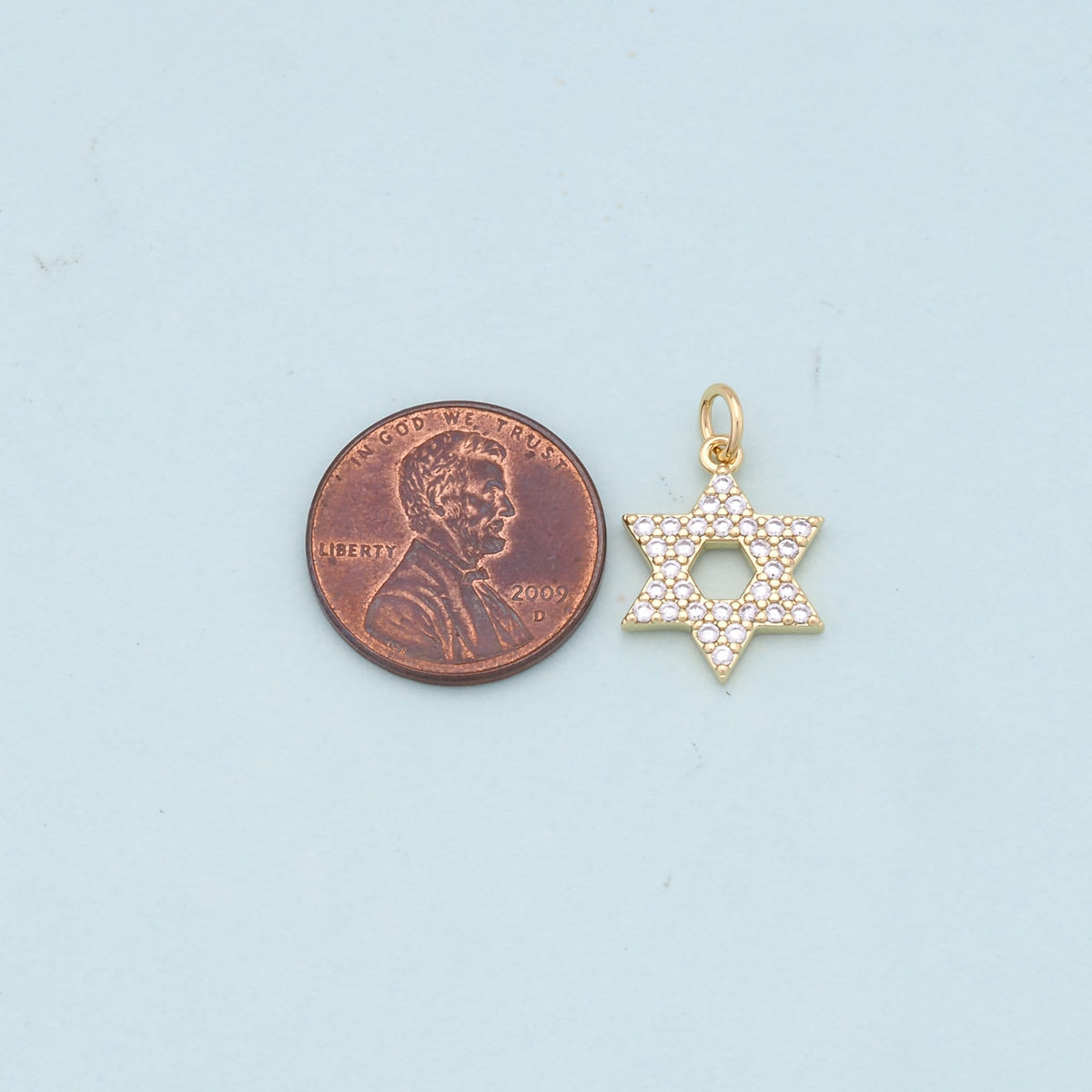 18K Gold Filled Star CZ Charm Pendant for Jewelry Making