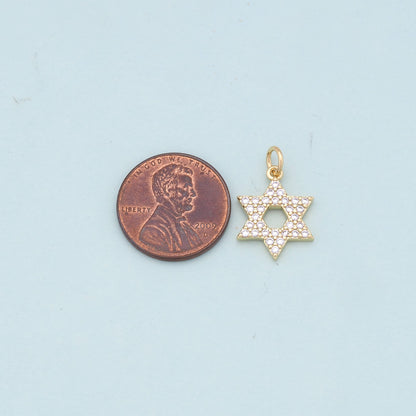 18K Gold Filled Star CZ Charm Pendant for Jewelry Making
