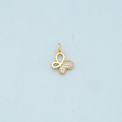 Gold Butterfly Charms,18K Gold Filled Butterfly Pendant,CZ Butterfly Charm Bracelet Necklace for DIY Jewelry Making Supply