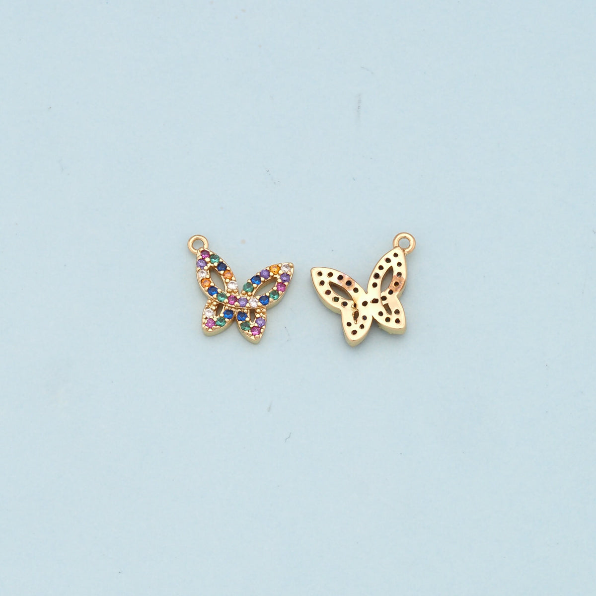 Colorful Gold Butterfly Charms,18K Gold Filled Butterfly Pendant,Butterfly Charm Bracelet Necklace for DIY Jewelry Making Sup