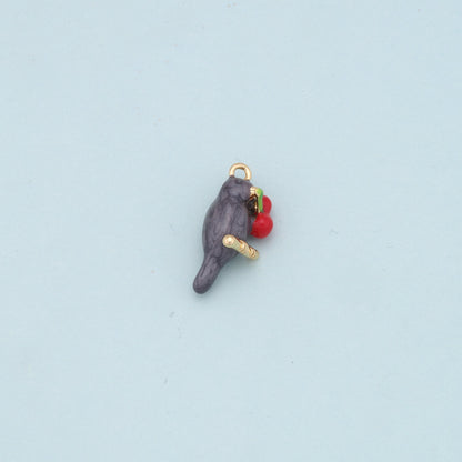 Gold Enamel bird Charms,18K Gold Filled Bird Pendant,Bird Charm Bracelet Necklace for DIY Jewelry Making Supply