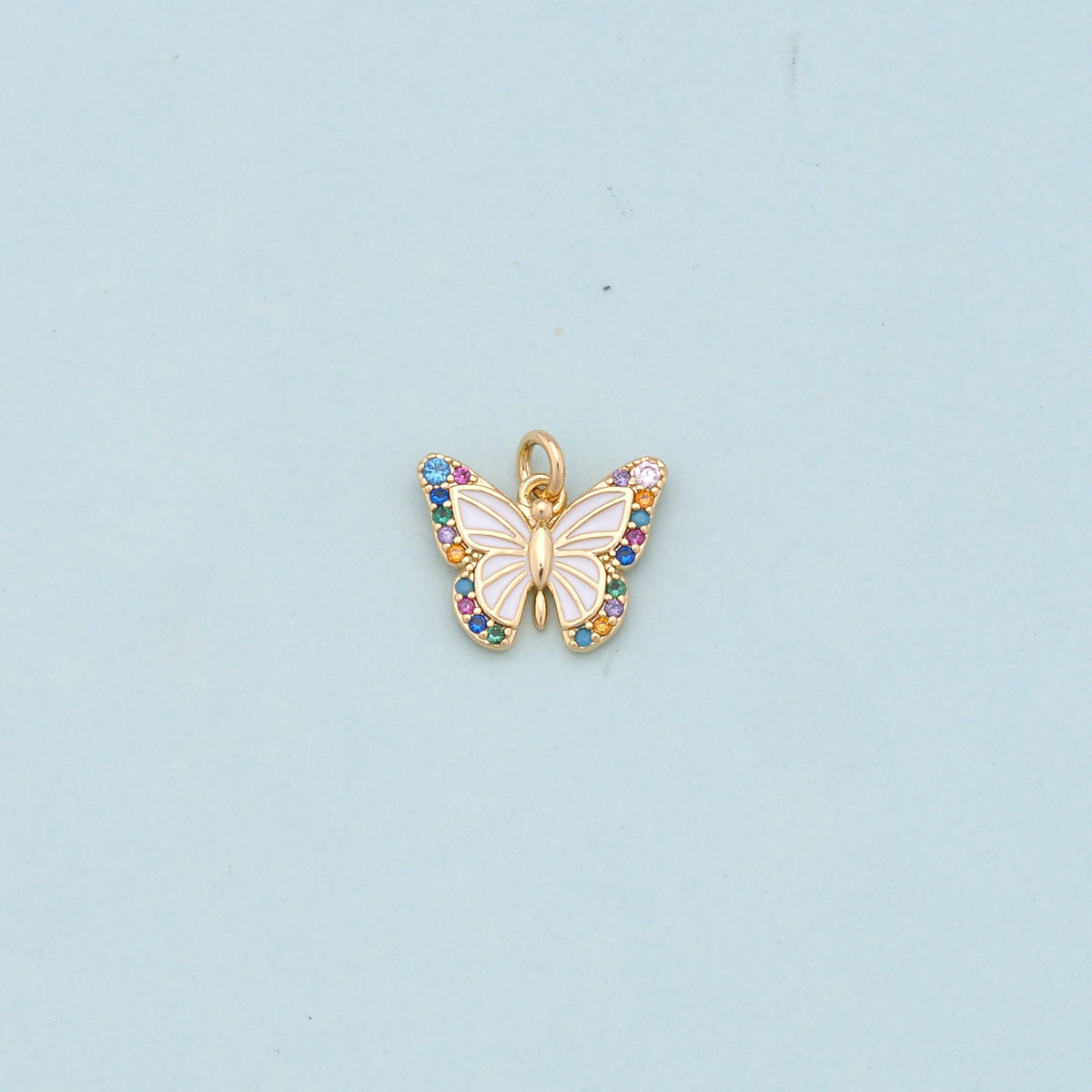 Colorful Gold Butterfly Charms,18K Gold Filled Butterfly Pendant,Butterfly Charm Bracelet Necklace for DIY Jewelry Making Sup