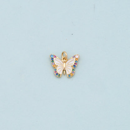 Colorful Gold Butterfly Charms,18K Gold Filled Butterfly Pendant,Butterfly Charm Bracelet Necklace for DIY Jewelry Making Sup