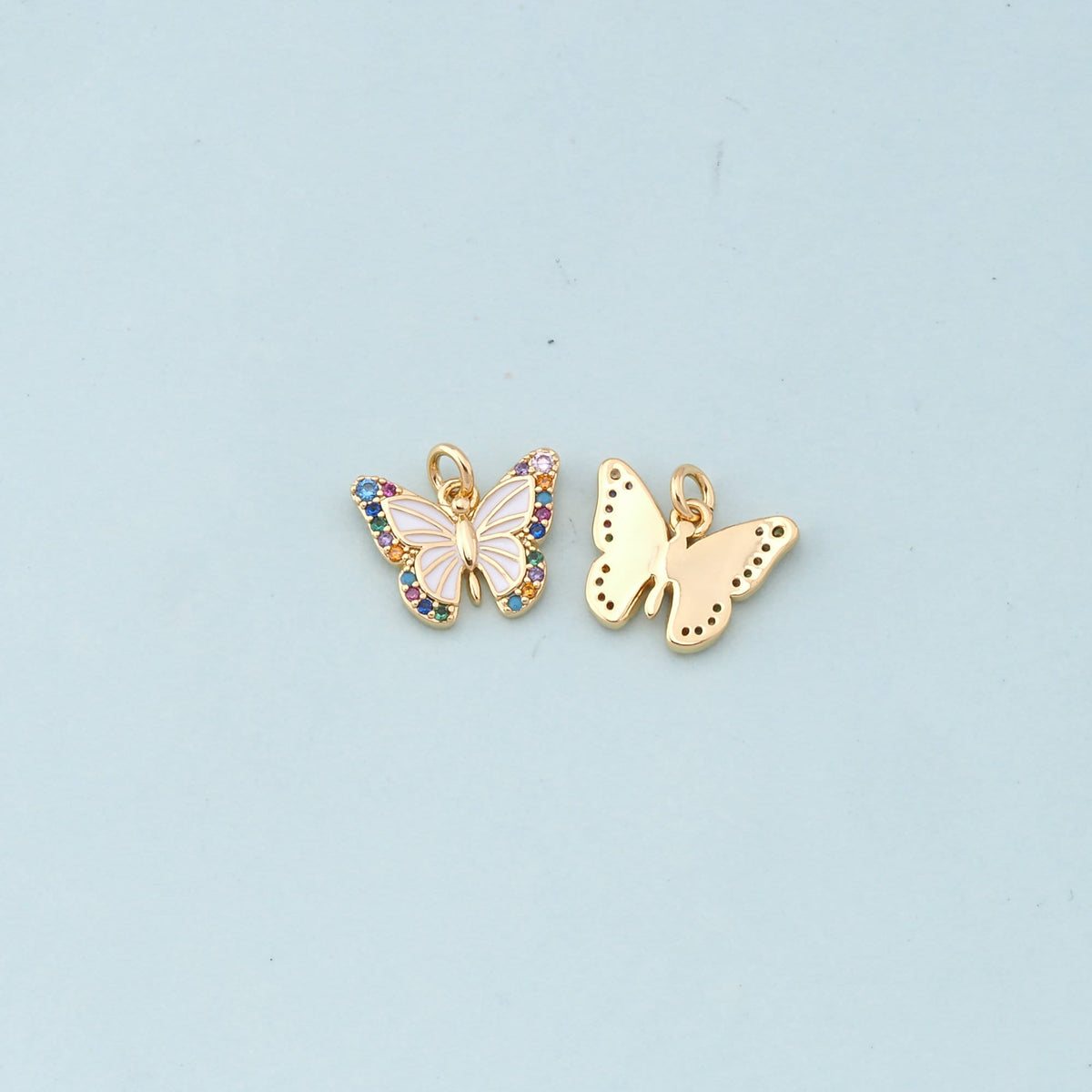Colorful Gold Butterfly Charms,18K Gold Filled Butterfly Pendant,Butterfly Charm Bracelet Necklace for DIY Jewelry Making Sup