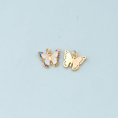 Colorful Gold Butterfly Charms,18K Gold Filled Butterfly Pendant,Butterfly Charm Bracelet Necklace for DIY Jewelry Making Sup