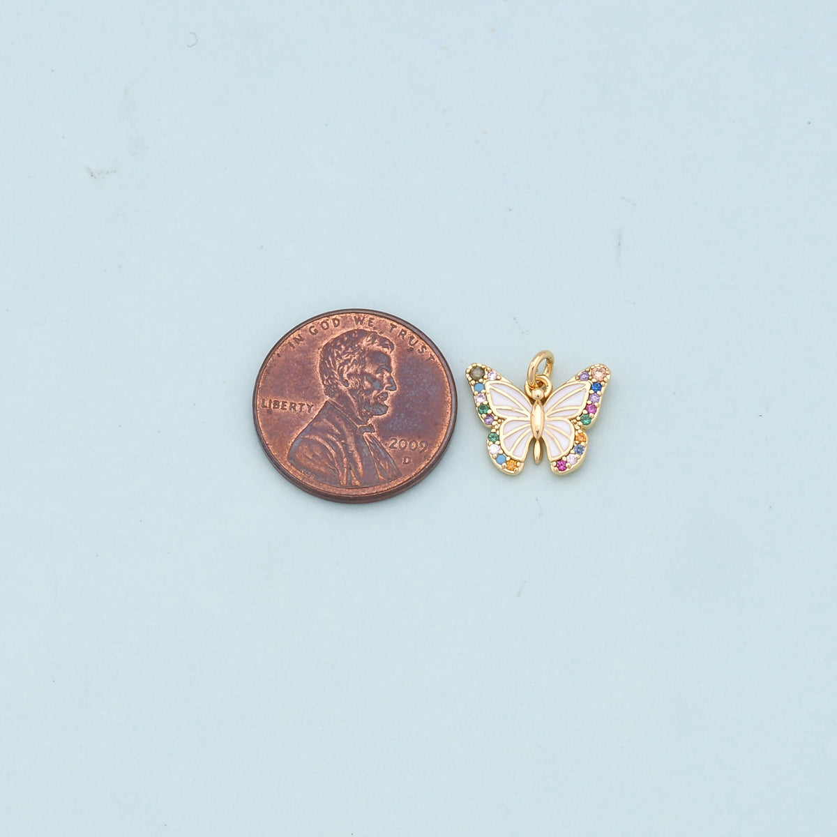 Colorful Gold Butterfly Charms,18K Gold Filled Butterfly Pendant,Butterfly Charm Bracelet Necklace for DIY Jewelry Making Sup