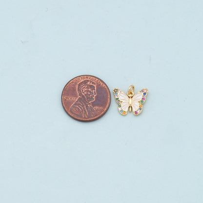 Colorful Gold Butterfly Charms,18K Gold Filled Butterfly Pendant,Butterfly Charm Bracelet Necklace for DIY Jewelry Making Sup