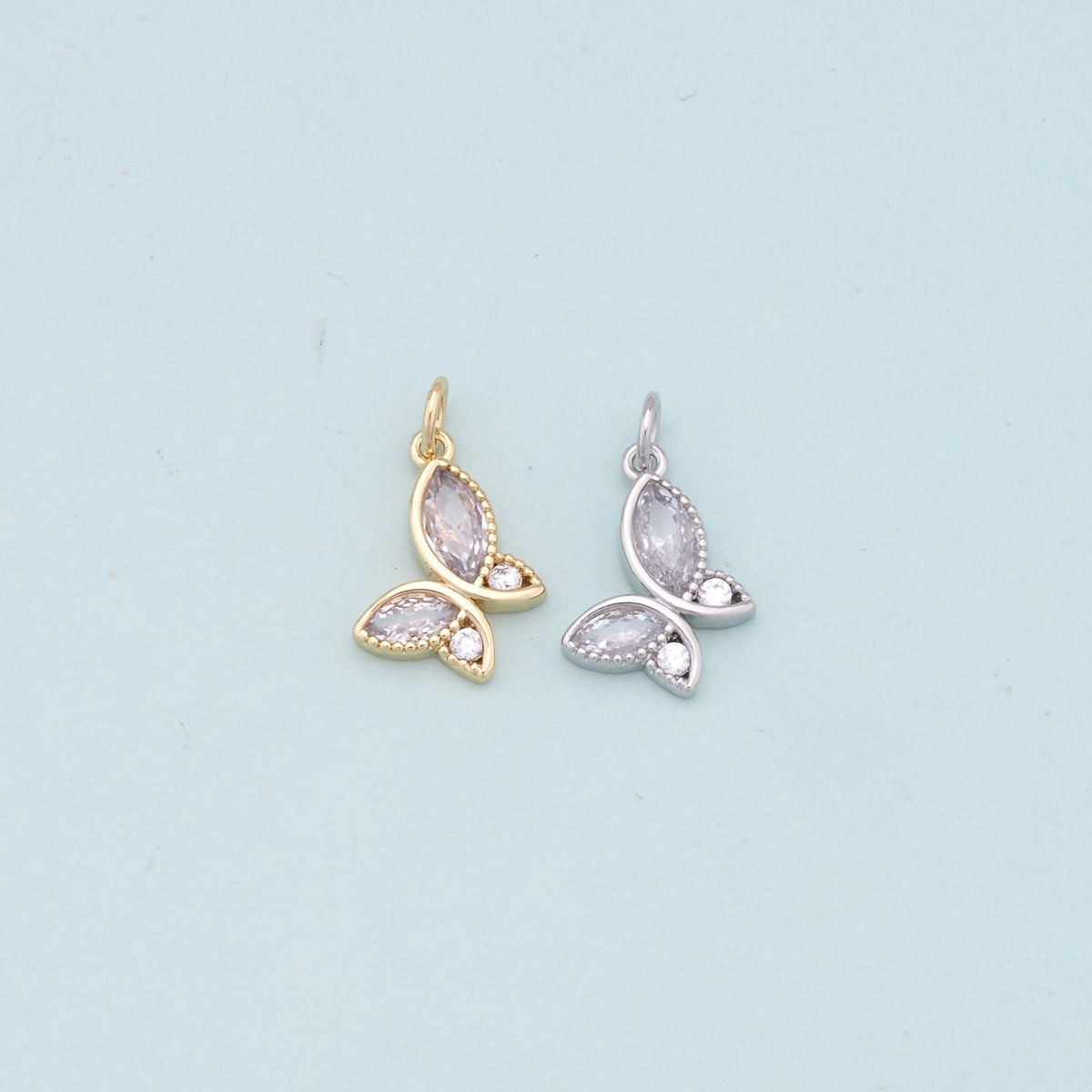 Gold Butterfly Charms,18K Gold Filled Butterfly Pendant,Butterfly Charm Bracelet Necklace for DIY Jewelry Making Supply