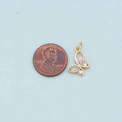 Gold Butterfly Charms,18K Gold Filled Butterfly Pendant,Butterfly Charm Bracelet Necklace for DIY Jewelry Making Supply