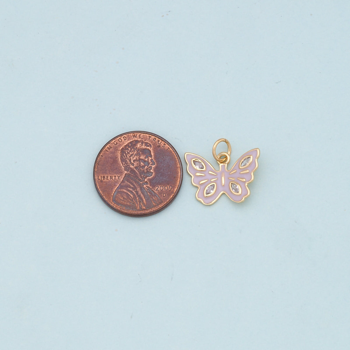 Gold Butterfly Charms,18K Gold Filled Butterfly Pendant,Butterfly Charm Bracelet Necklace for DIY Jewelry Making Supply