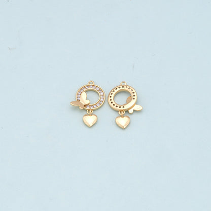 Gold Butterfly Charms,18K Gold Filled Butterfly Pendant,Butterfly Heart Charm Bracelet Necklace for DIY Jewelry Making Supply