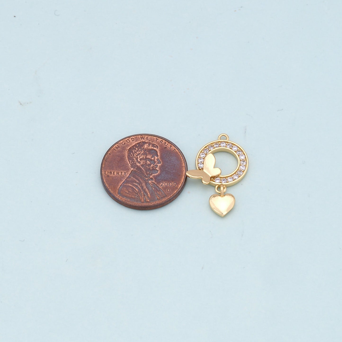 Gold Butterfly Charms,18K Gold Filled Butterfly Pendant,Butterfly Heart Charm Bracelet Necklace for DIY Jewelry Making Supply