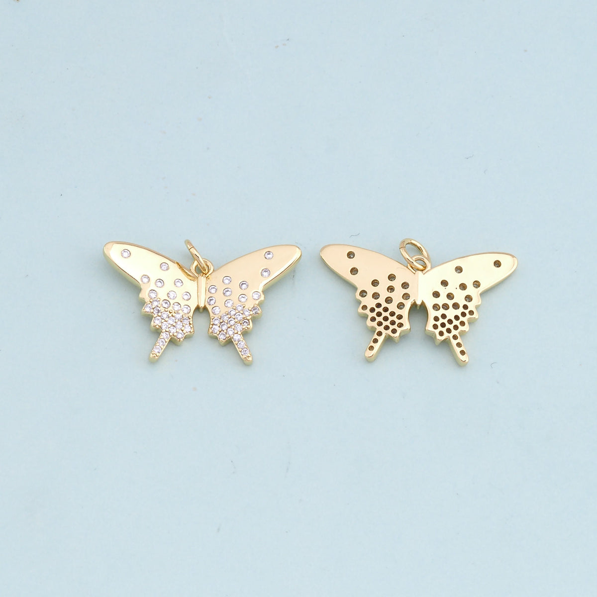 Gold Butterfly Charms,18K Gold Filled Butterfly Pendant,Butterfly Charm Bracelet Necklace for DIY Jewelry Making Supply