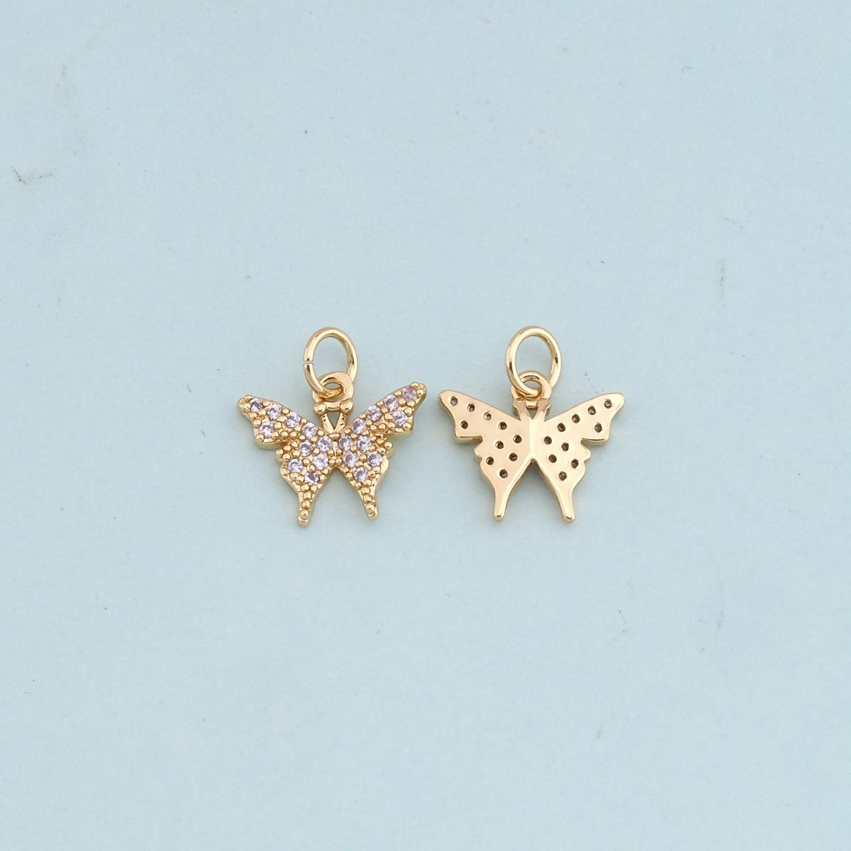 Gold Butterfly Charms,18K Gold Filled Butterfly Pendant,Butterfly Charm Bracelet Necklace for DIY Jewelry Making Supply