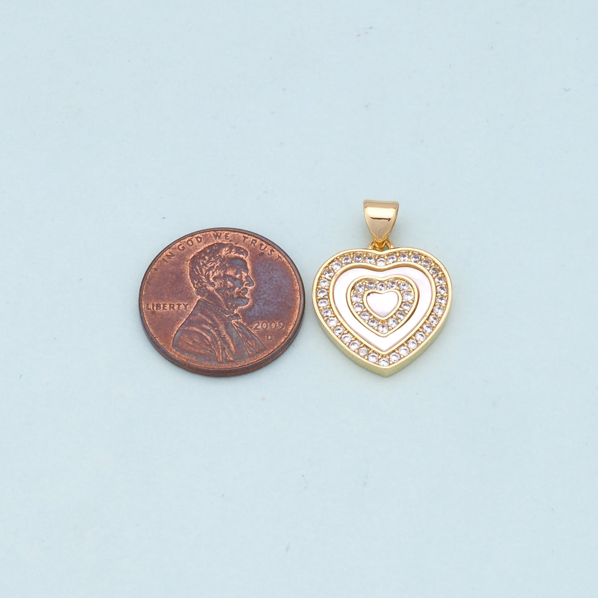 Gold Heart Charms,18K Gold Filled Heart Pendant,white shell Heart Charm Bracelet Necklace for DIY Jewelry Making Supply