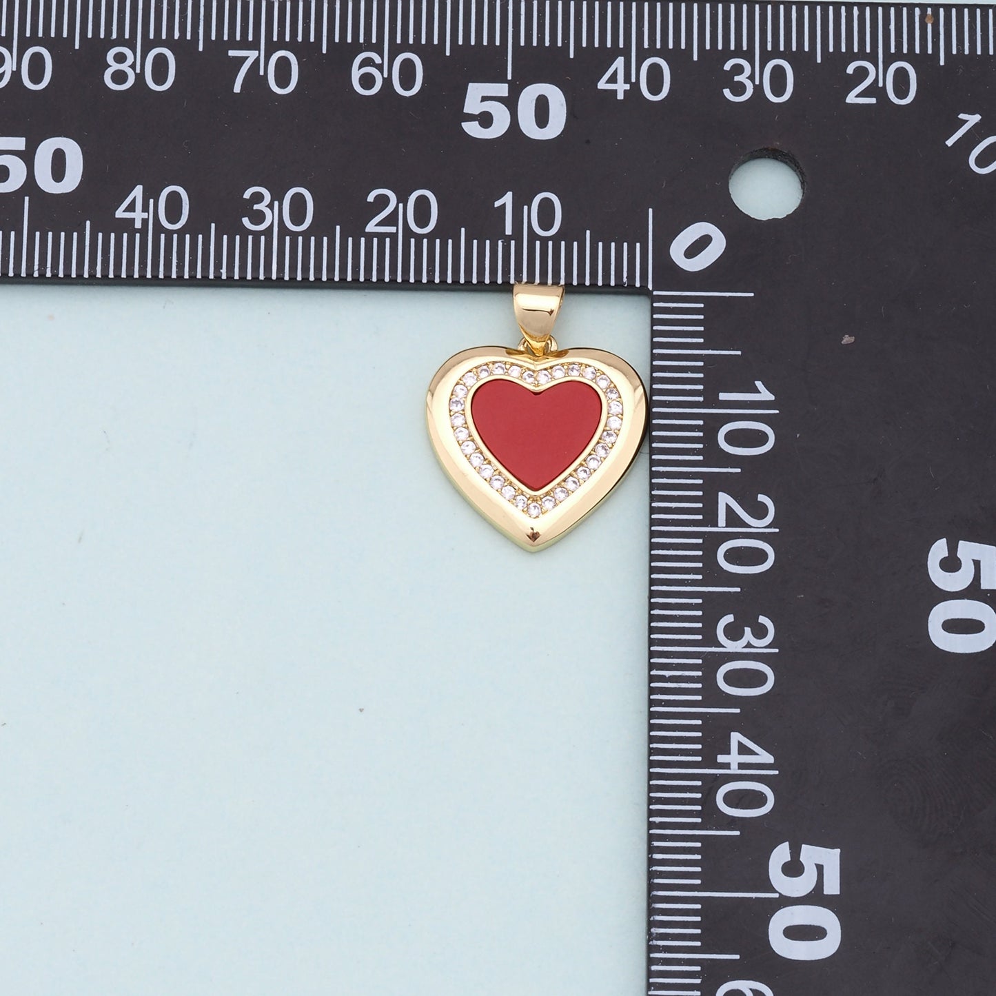 Gold Heart Charms,18K Gold Filled Heart Pendant,Red shell Heart Charm Bracelet Necklace for DIY Jewelry Making Supply