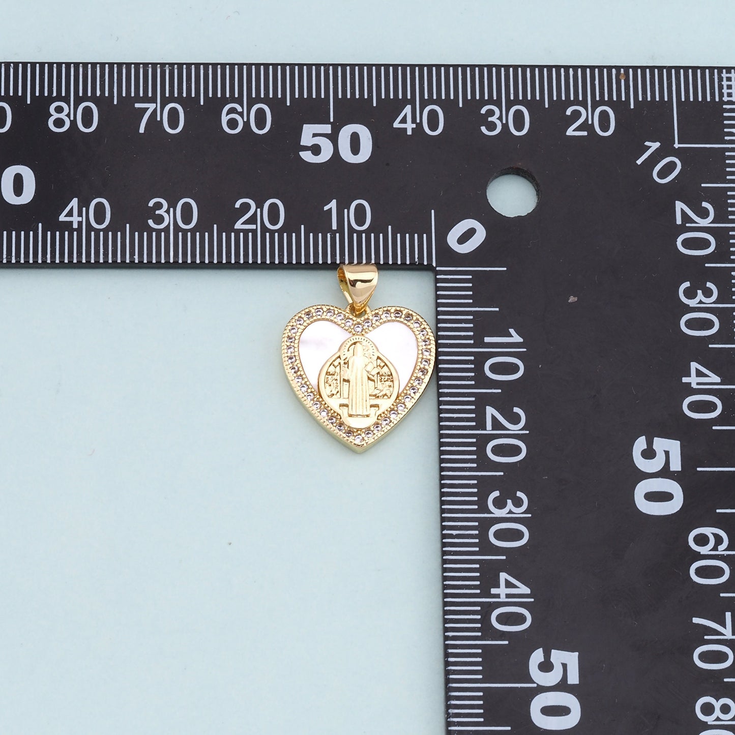 Gold Heart Our Lady Charms,18K Gold Filled Heart Pendant,shell Heart Virgin Mary Charm Bracelet Necklace for DIY Jewelry Making Supply
