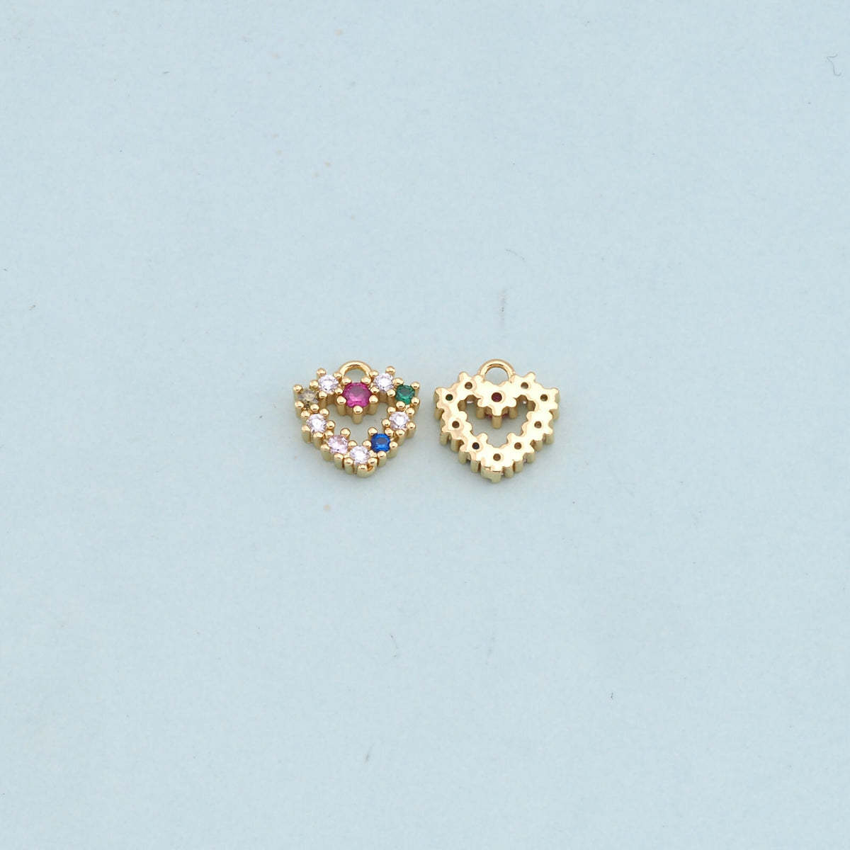 18K Gold Filled Heart Charm Pendant for Jewelry Making