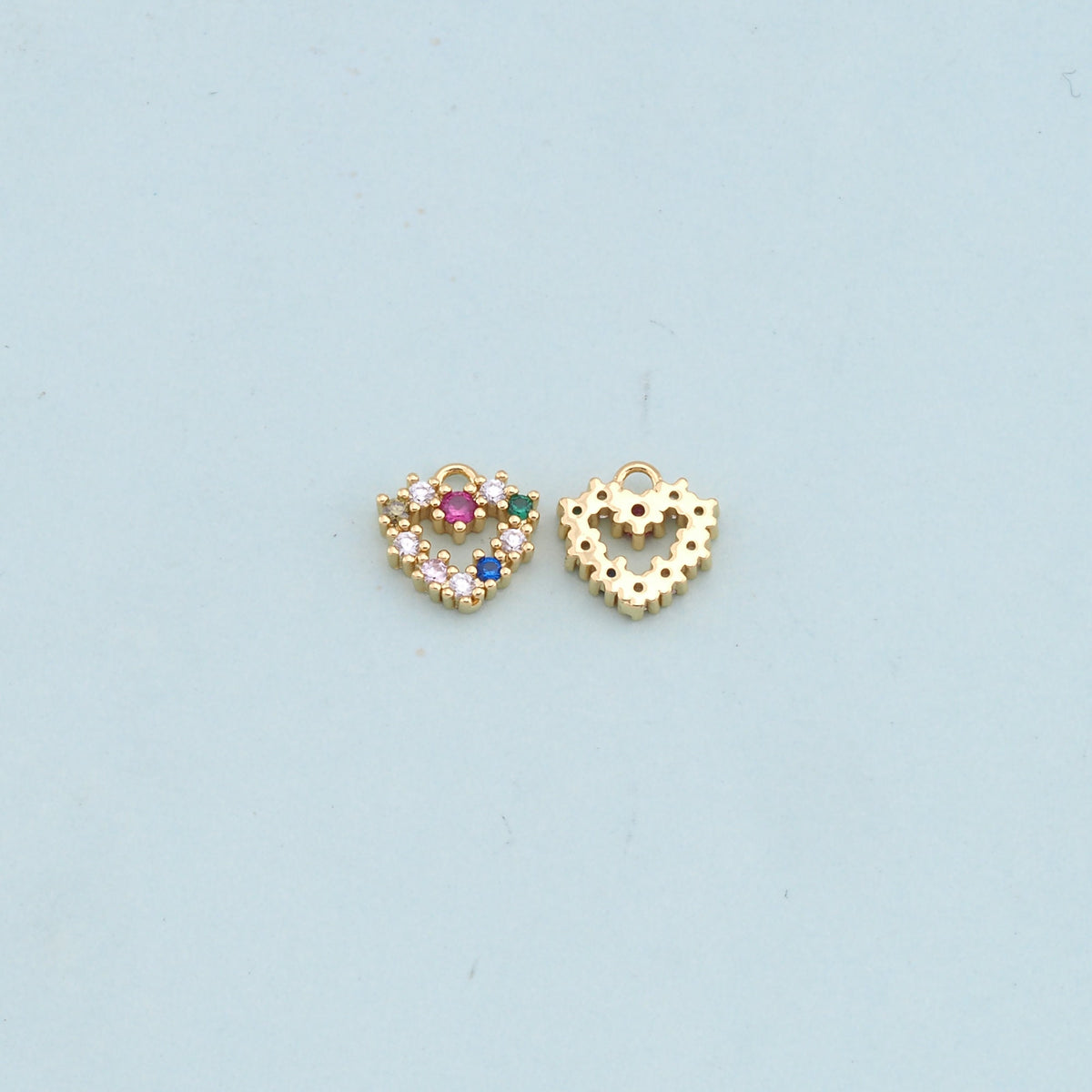 Gold Heart Charms,18K Gold Filled Heart Pendant,Heart Charm Bracelet Necklace for DIY Jewelry Making Supply