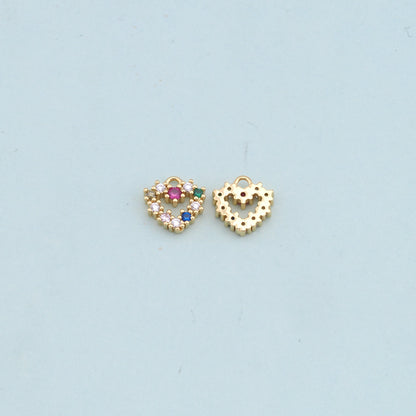 Gold Heart Charms,18K Gold Filled Heart Pendant,Heart Charm Bracelet Necklace for DIY Jewelry Making Supply