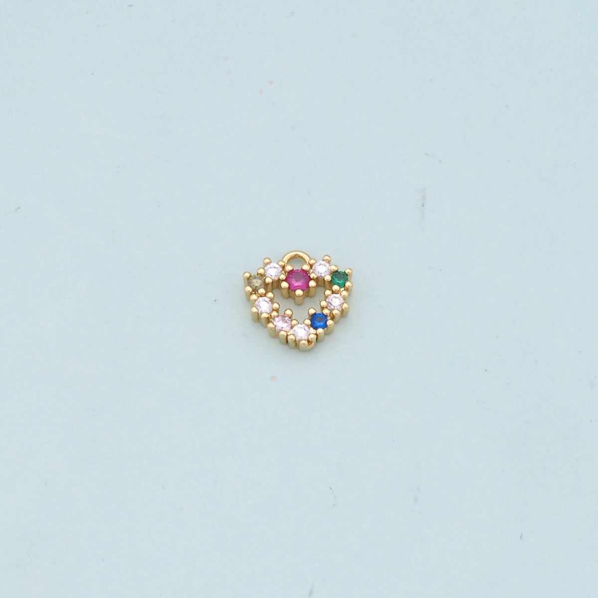 Gold Heart Charms,18K Gold Filled Heart Pendant,Heart Charm Bracelet Necklace for DIY Jewelry Making Supply