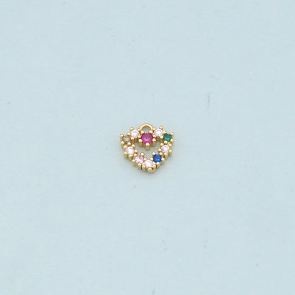 Gold Heart Charms,18K Gold Filled Heart Pendant,Heart Charm Bracelet Necklace for DIY Jewelry Making Supply